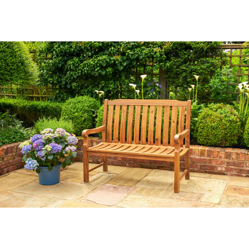 Kiantone - Beeley Acacia Teak Look Bench, 102cm H x 120cm W x 64cm D