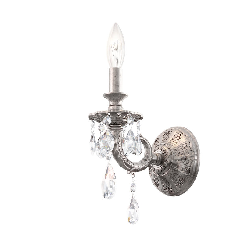 Milano Candle Wall Light, Midnight Gild, Clear Crystals From Swarovski