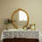 31"H Oval Wall-Mounted Distressed Decorative Mirror with Classical Border
