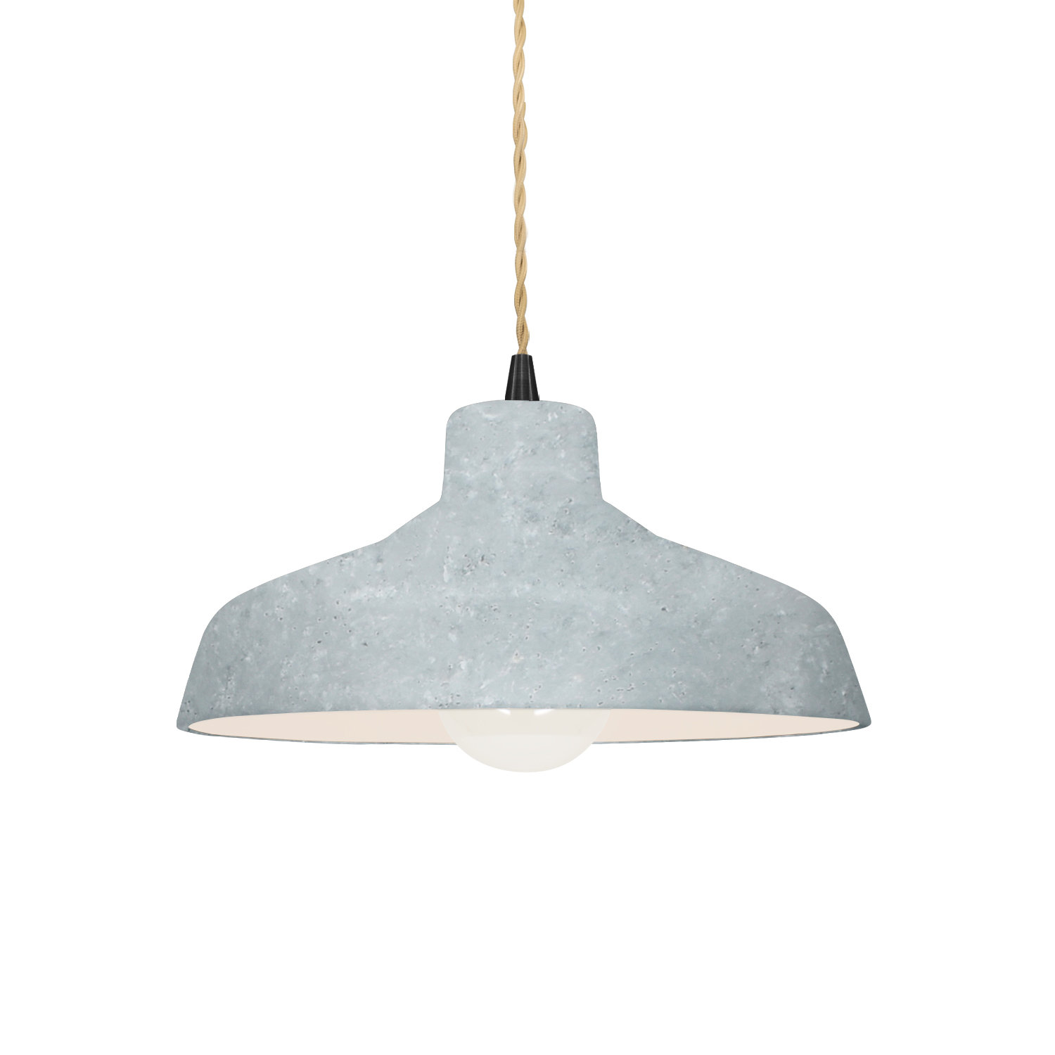 Fallon Ceramic Dimmable Pendant, 5.75" H x 11.5" W x 11.5" D, Concrete, Matte Black