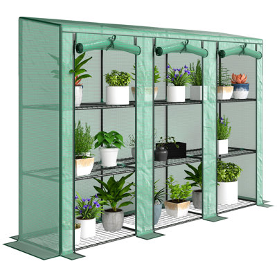 Outsunny Lean-to Mini Greenhouse Plastic Cover 