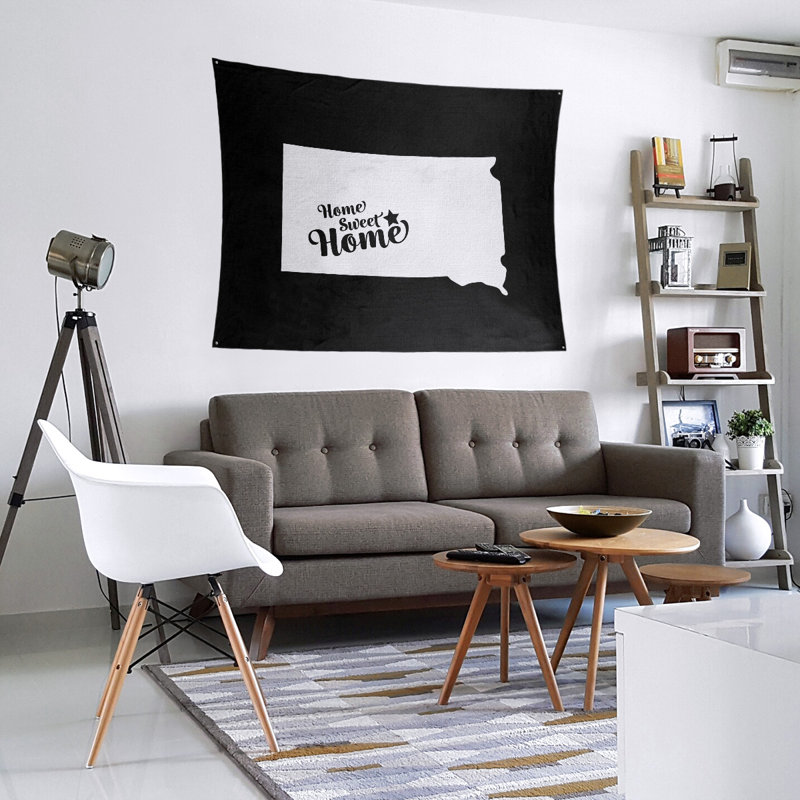 Tapisserie Home Sweet Pierre, H 60 po x l 51 po, Noir