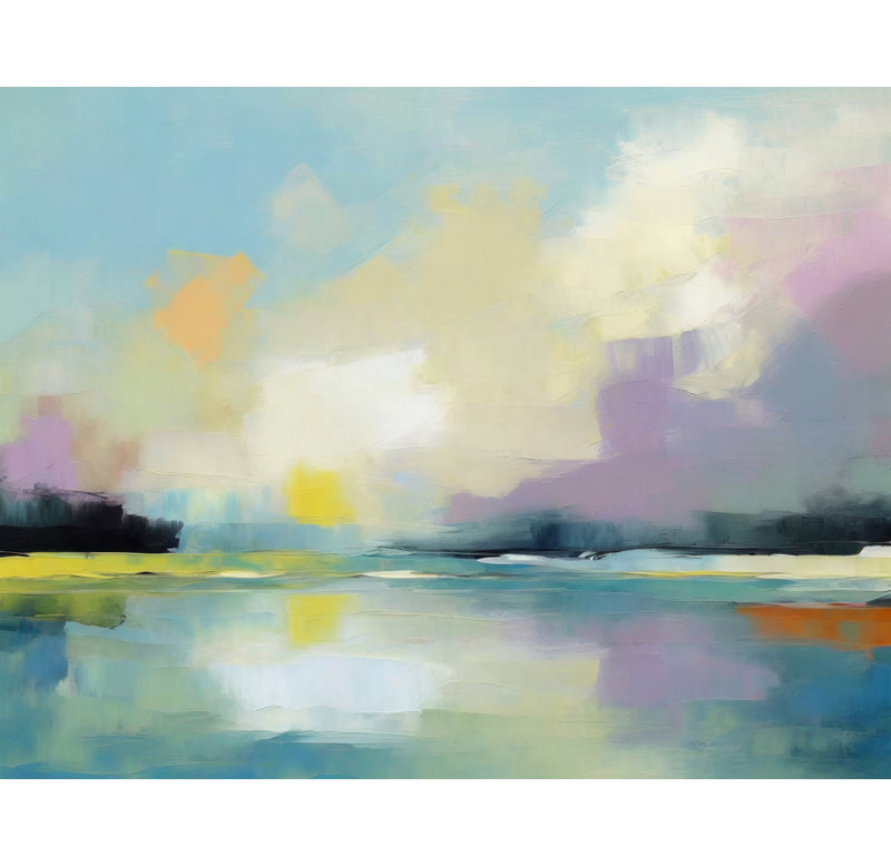 Sunrise Lake - reproduction sur toile tendue, H 15 po x l 18 po x P 1,5 po