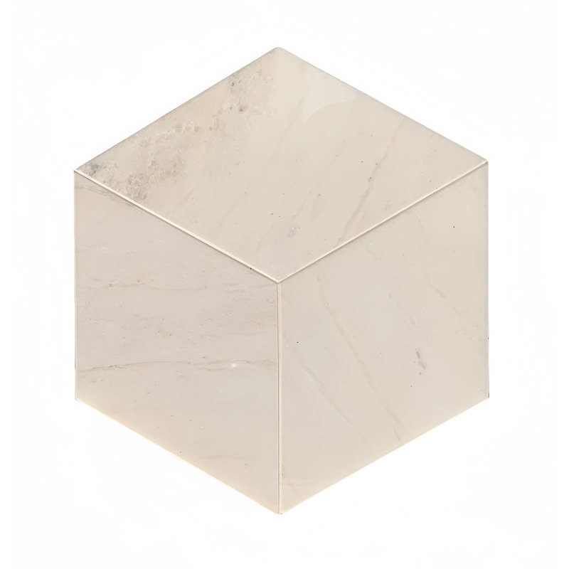Carreau de marbre hexagonal poli, 1 boîte, 12 pièces