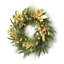 Couronne de Noël de 61 cm de diamètre avec ornements dorés