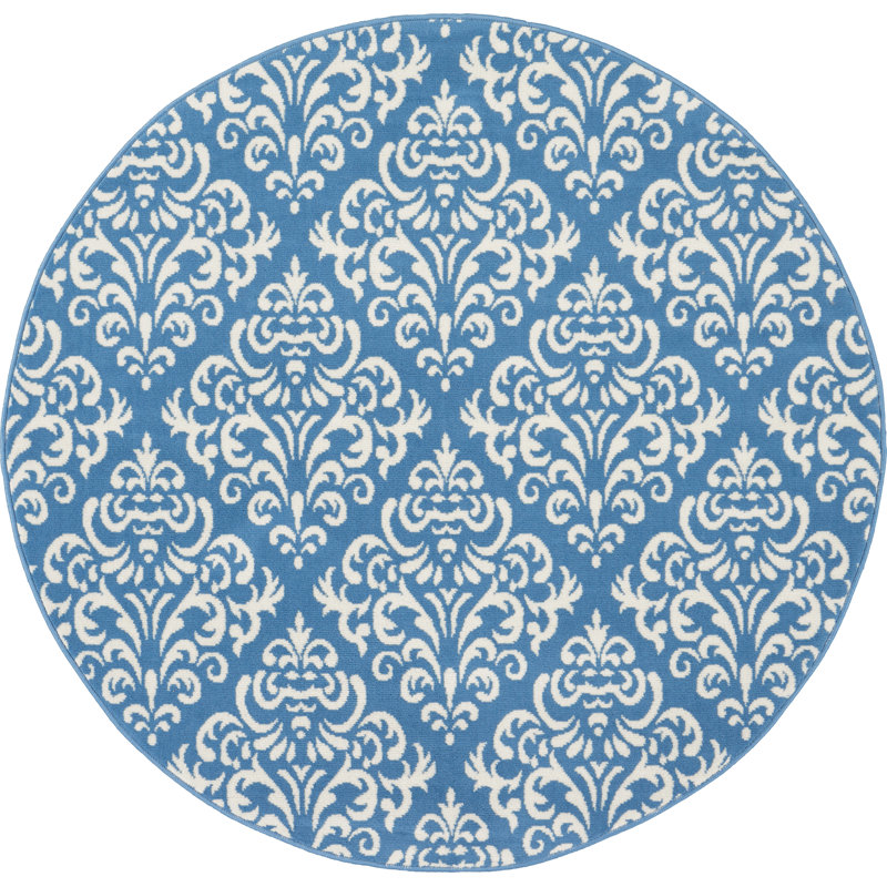 Tapis bleu Bo, Rond 5 pi 3 po