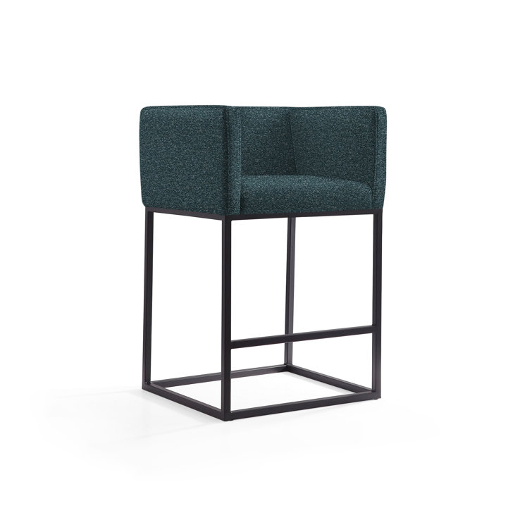 Upholstered Counter Stool with Metal Frame