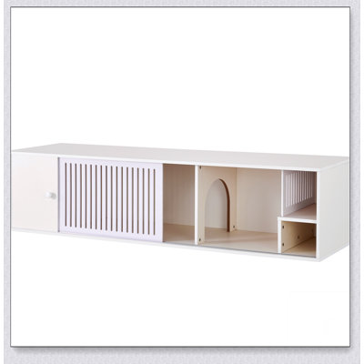 Furniture Style Cat TV Stand  With Storage and Removable sliding door