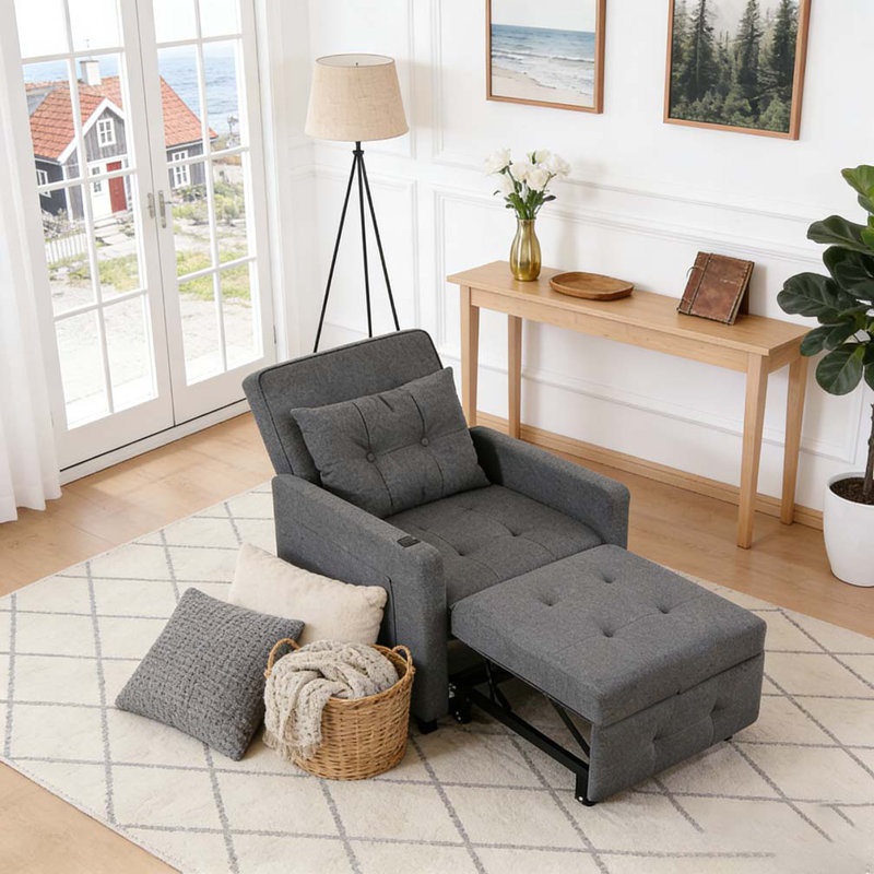 Fauteuil-lit ajustable Sleeper Chair 3-en-1, Gris ancien