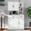 Grande armoire de rangement autoportante avec tiroirs et portes, tablettes réglables