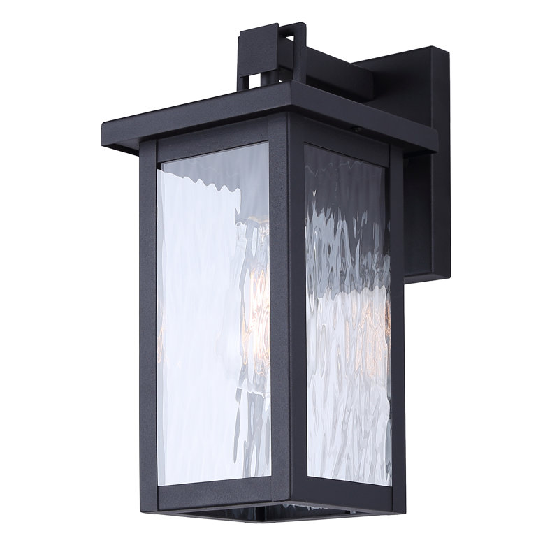 Shana Black Outdoor Wall Lantern, 12" H x 6" W x 7.5" D