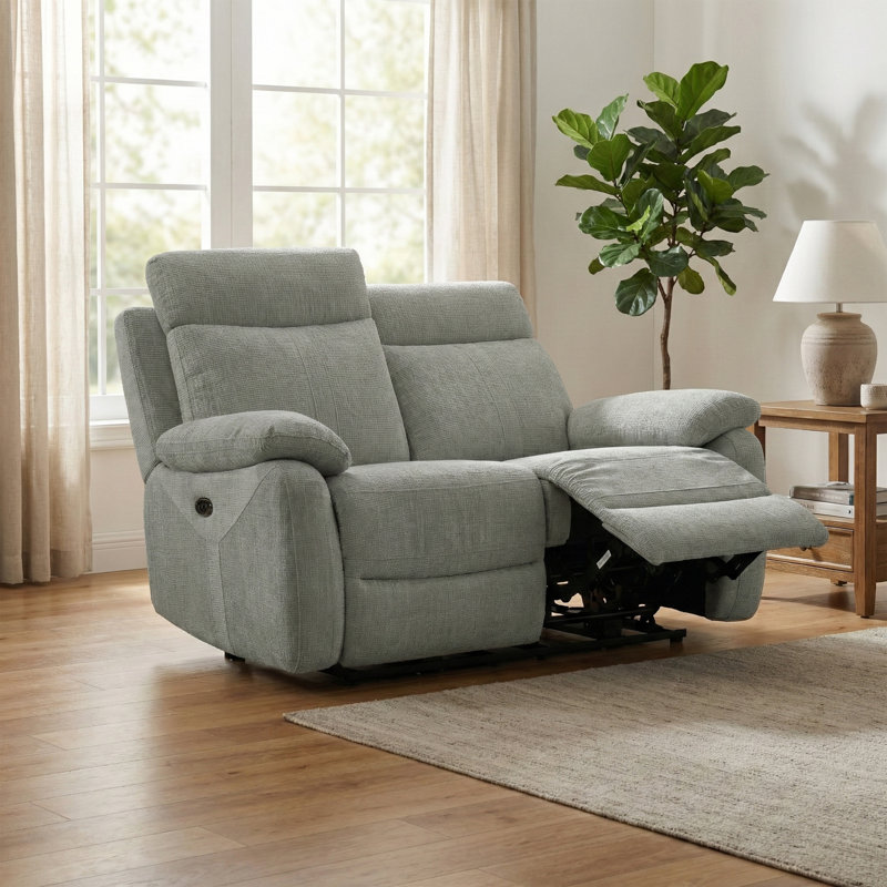 Bikash 2 Seater Electric Reclining Loveseat, Beige