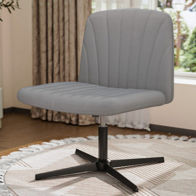 Damar Armless Criss Cross Legged Desk Chair With Tufted Back by Latitude Run