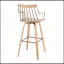 Tabouret de bar pivotant à hauteur fixe avec bois blanchi et cuivre antique pour cuisines et bars de ferme