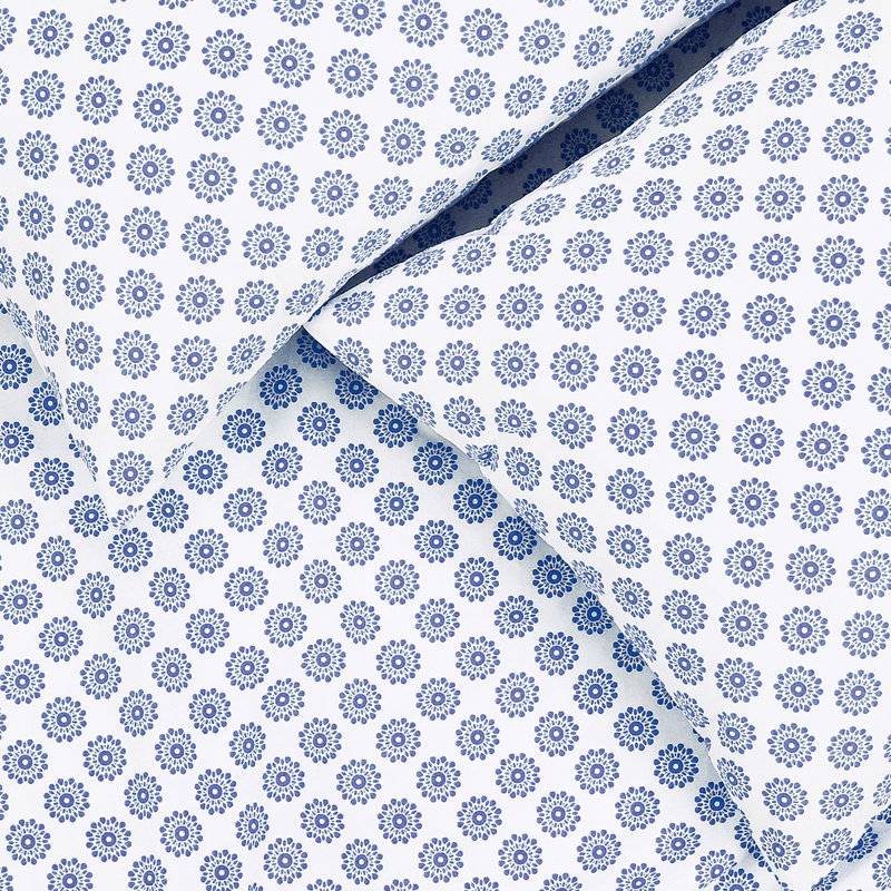 Ensemble de draps 100% coton à densité de tissage 144 fils , Ensemble de draps pour lit simple TG avec 1 taie d, Bleu