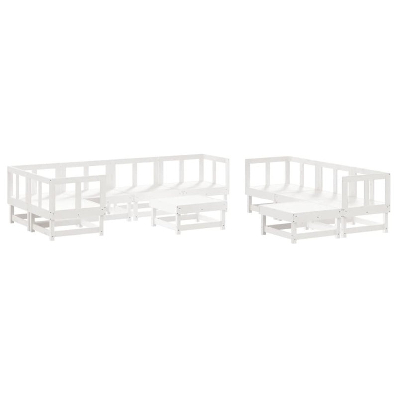 Ensemble de salon de jardin Vidaxl, Coussin gris / cadre blanc