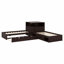 Lit en L peu encombrant avec bureau, tablettes de rangement, lit gigogne et lumières DEL-2040367524