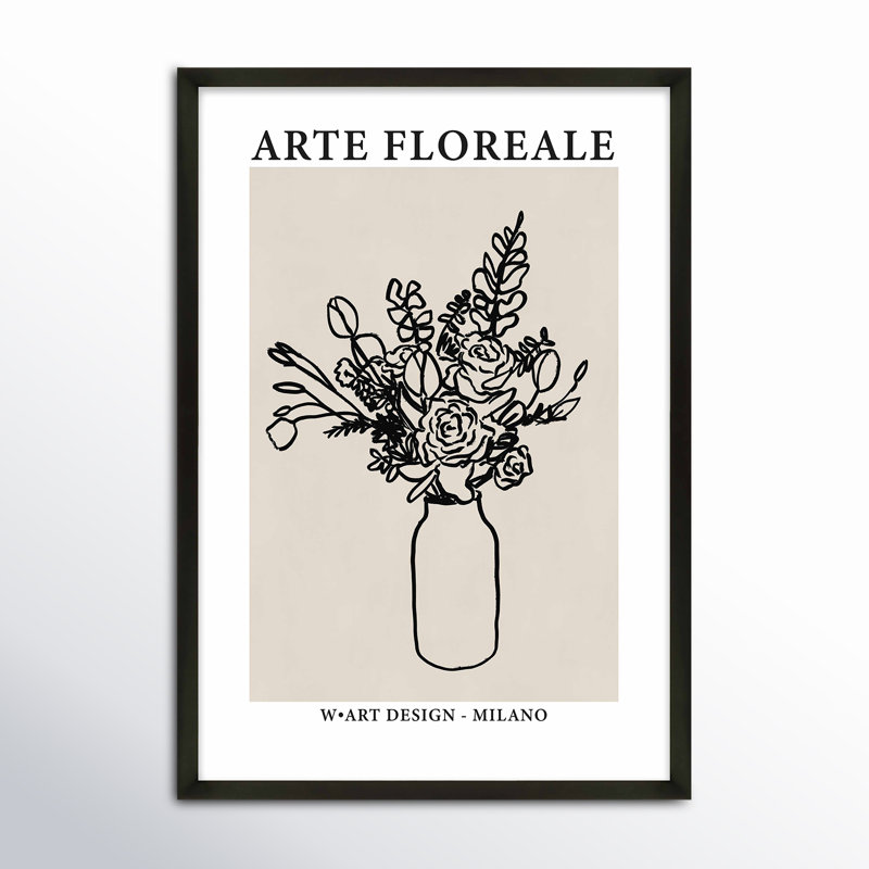 Arte Floreale 2 Print by Romina Gadler, Black Paper Framed, 20" H x 14" W