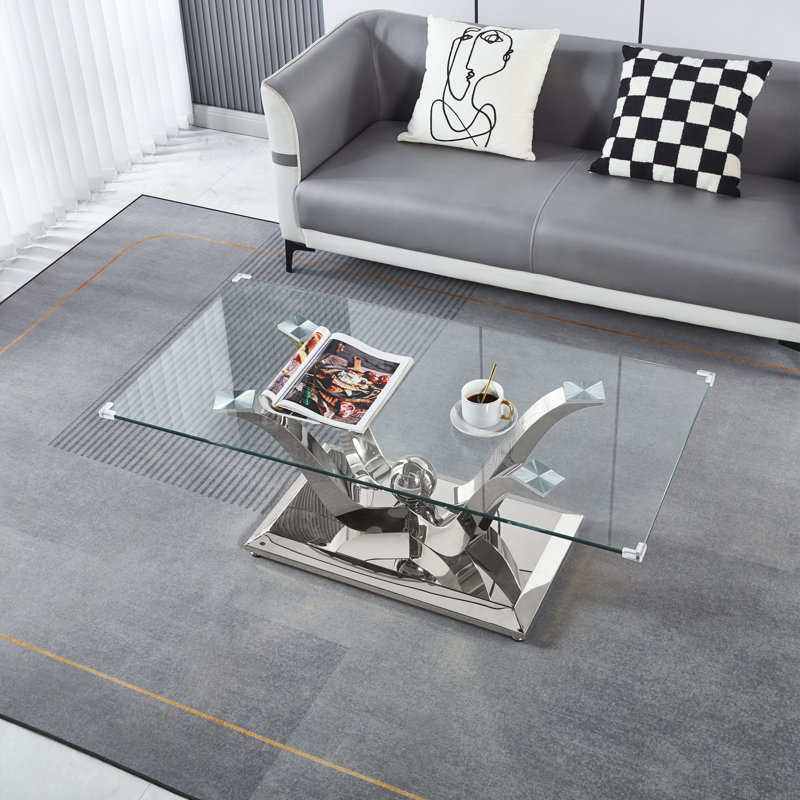 Table basse Burdell Ct033, Argent argent