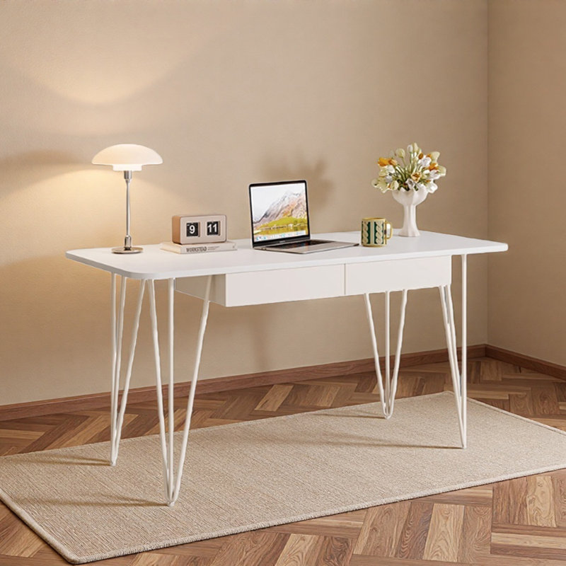 French-style Durable Rock Slab Computer Desk, 29.52" H x 62.99" W x 31.49" D
