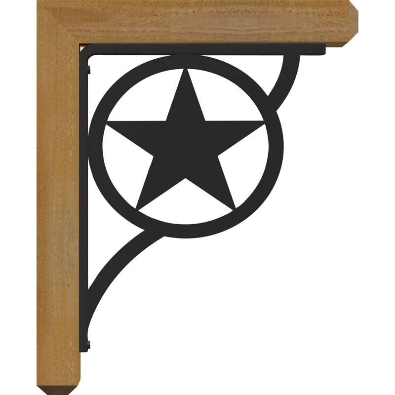 Austin 4" Single Brace Craftsman Ironcrest Bracket, 23"H x 20"D, 4"W x 4"T Western Red Cedar (Rough Sawn)