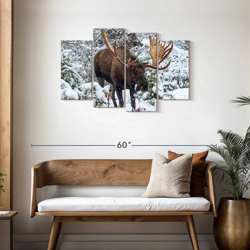 Brampt Moose In Winter, 27" H x 43" W