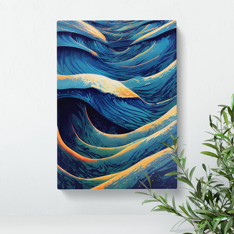Marvellous Ocean Wave Abstract - Wrapped Canvas, 76cm H x 50cm W x 3cm D