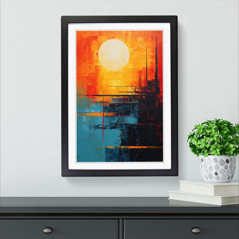 Sunset Abstract No.2 - Framed Print, Black, 64" H x 46" W x 2" D