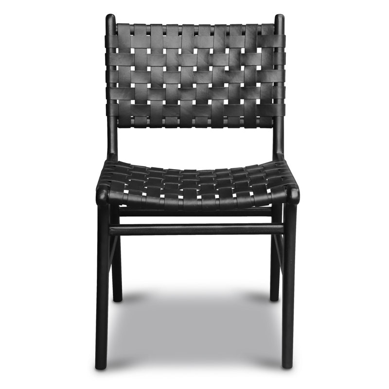  Teak & Leather Dining Chair, Russet Natural