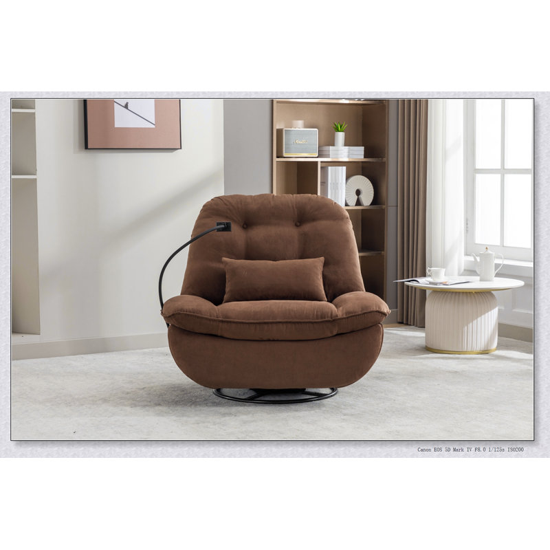 Power Recliner Swivel Glider With USB Charger, Bluetooth Music Player, And Multiple Functionality For Sleep, Work, And Leisure