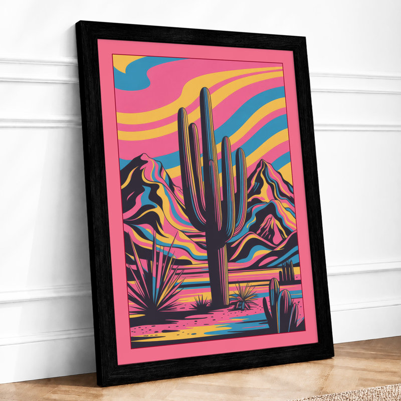 Desert in Motion Boho 1 Piece Single Picture Frame Wall Art, A3 - 42.0 x 29.7 cm, Black
