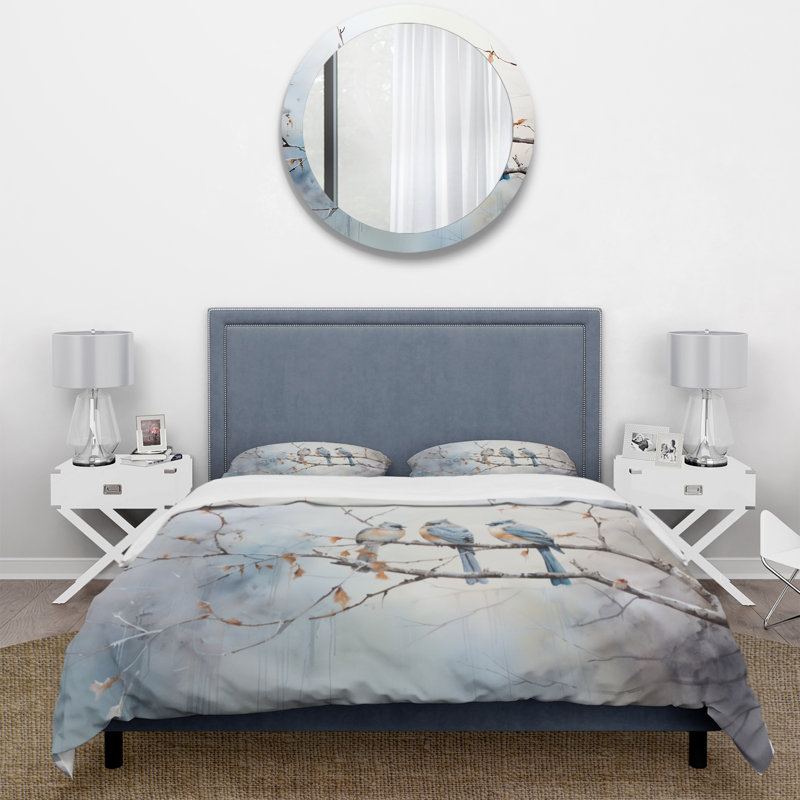 Ensemble de housse de couette Birds On The Brink II - Animals, Housse de couette simple + 1 taie décorative stan