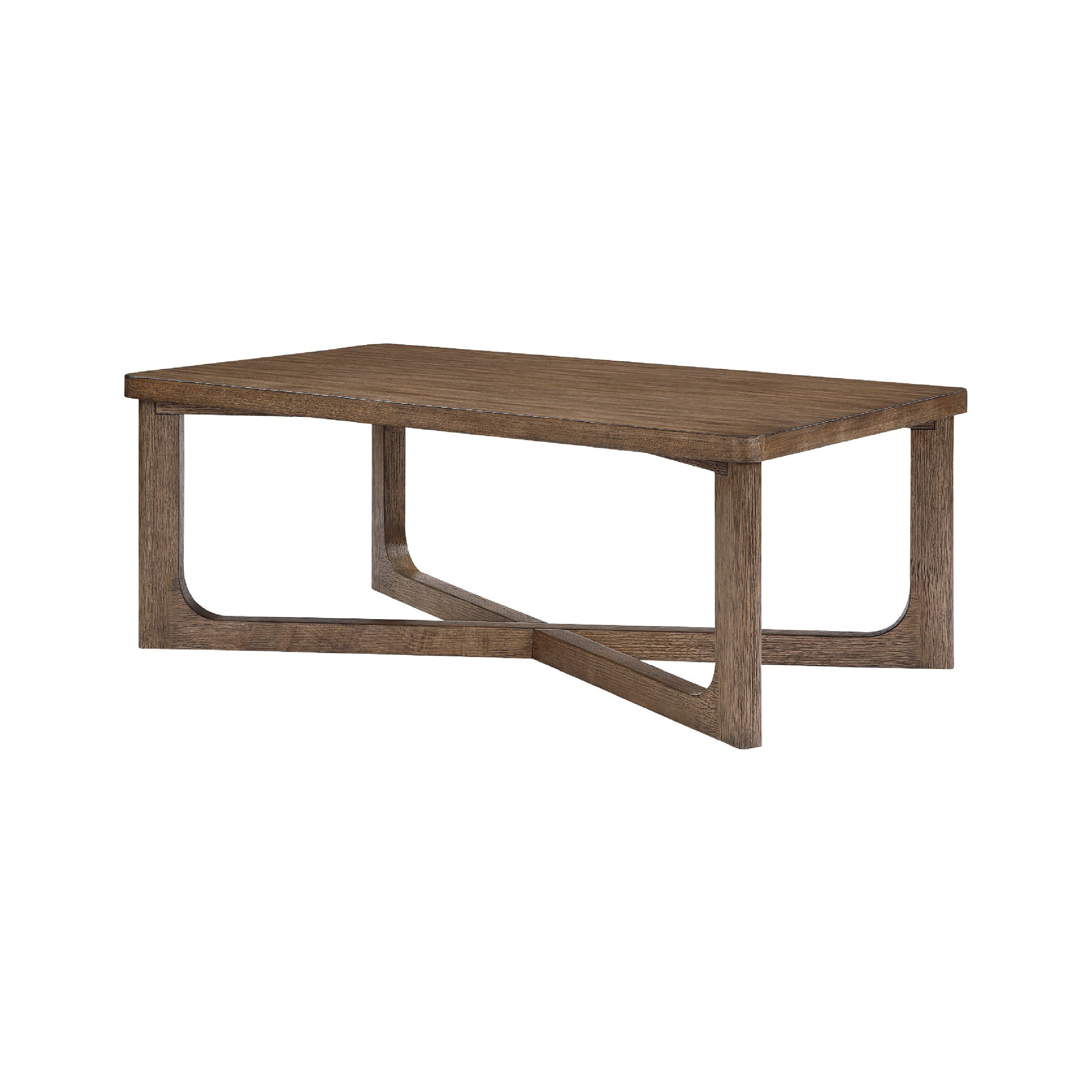 Benjara Bly Coffee Table, 48 Inch Rectangle Top, X-Base Design, Light ...