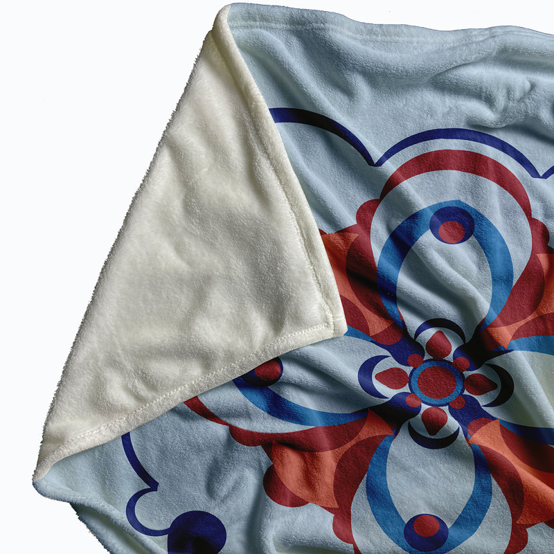 Jeté polaire Kaleidoscope, L 60 po x l 50 po, Gloire fanée (bleu clair / bleu royal)