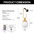Remote Control Dimmable Tradictional Armed Wall Sconce 3000K/5000K, Battery Operated