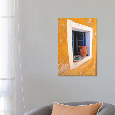 Pottery In Window by Jaynes Gallery - Wrapped Canvas Print