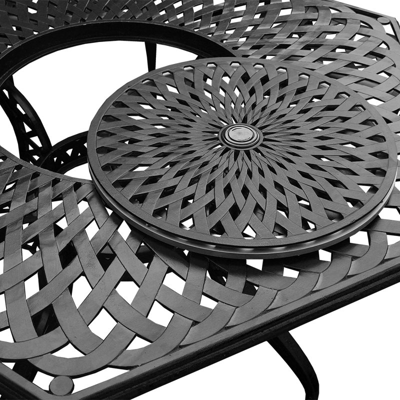 Table de salle à manger en métal Cashion, Métal métal, Black