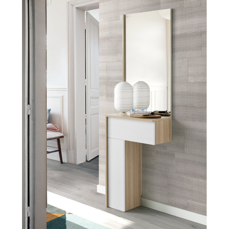 Adelman 55 cm W Console Table, Oak/White