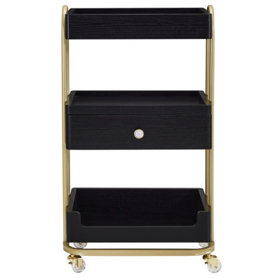 Utility Trolley with Wheels and Drawer, Stylist Rolling Storage Cart
