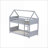 Twin Over Twin Rubber Wood Bunk Bed with Guardrails and Ladder No Box Spring Light Grey-2129079372