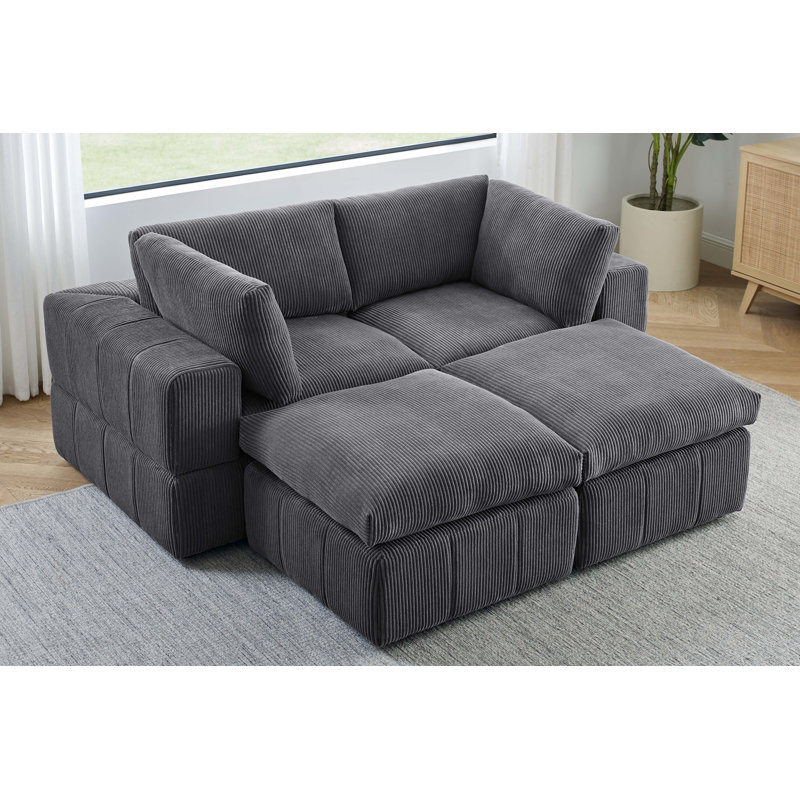 Laurynn 4-Piece Corduroy Sectional Sofa - Modern Comfort
