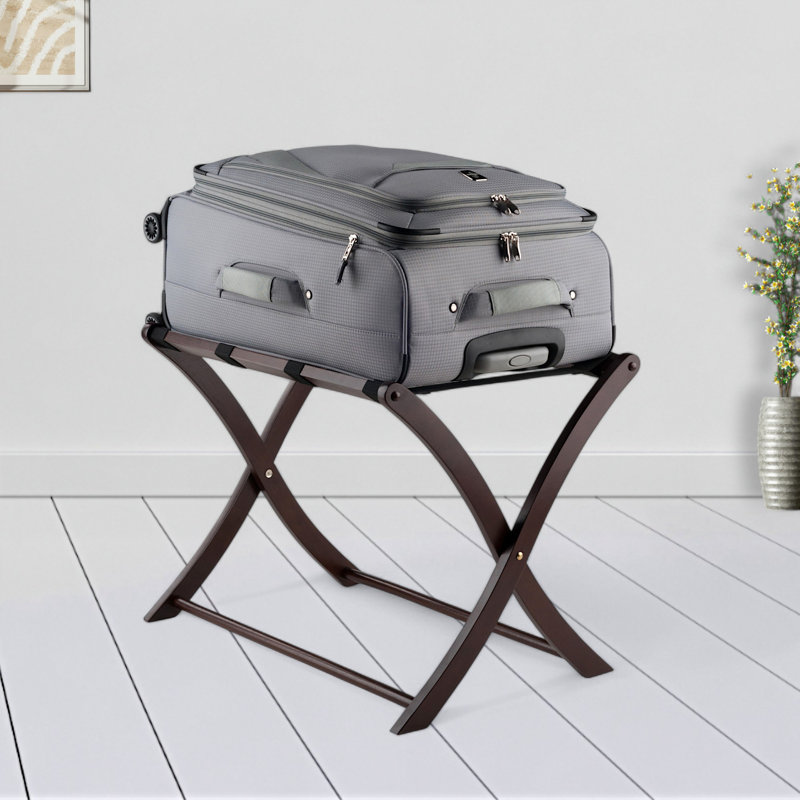 Scarlett Cappuccino Solid Wood Foldable Luggage Rack