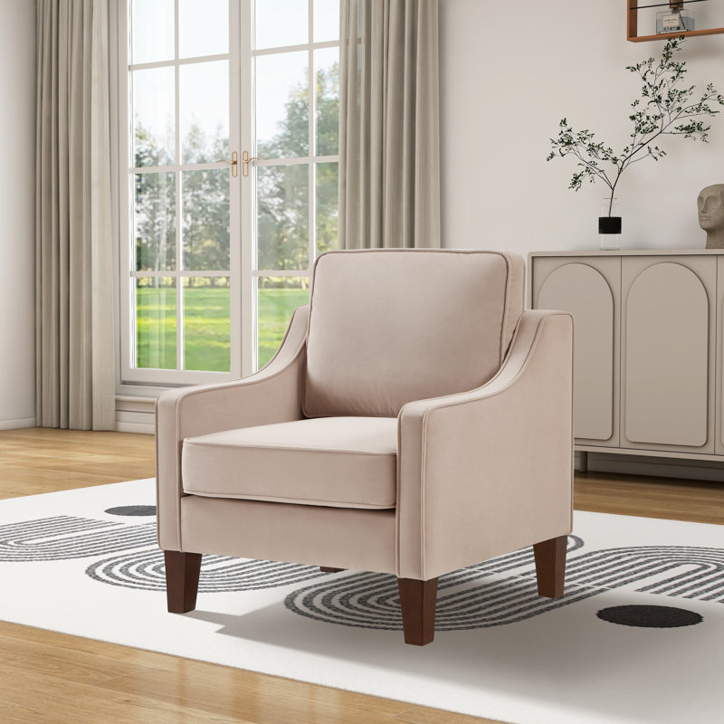Rex Upholstered Armchair, Taupe Polyester