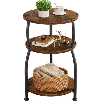 3-Tier Round Side Table, 15.7"D x 15.7"W x 24"H