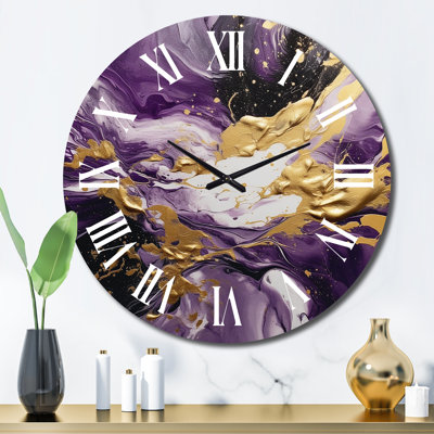 Horloge murale mauve et mauve