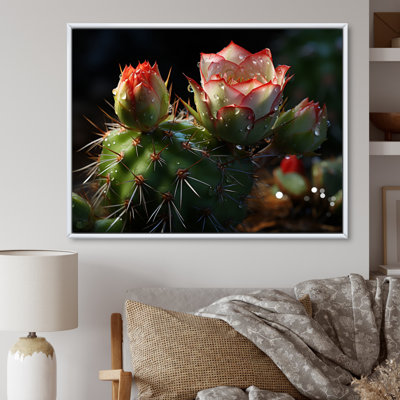 Champ de cactus vert et rouge - impression