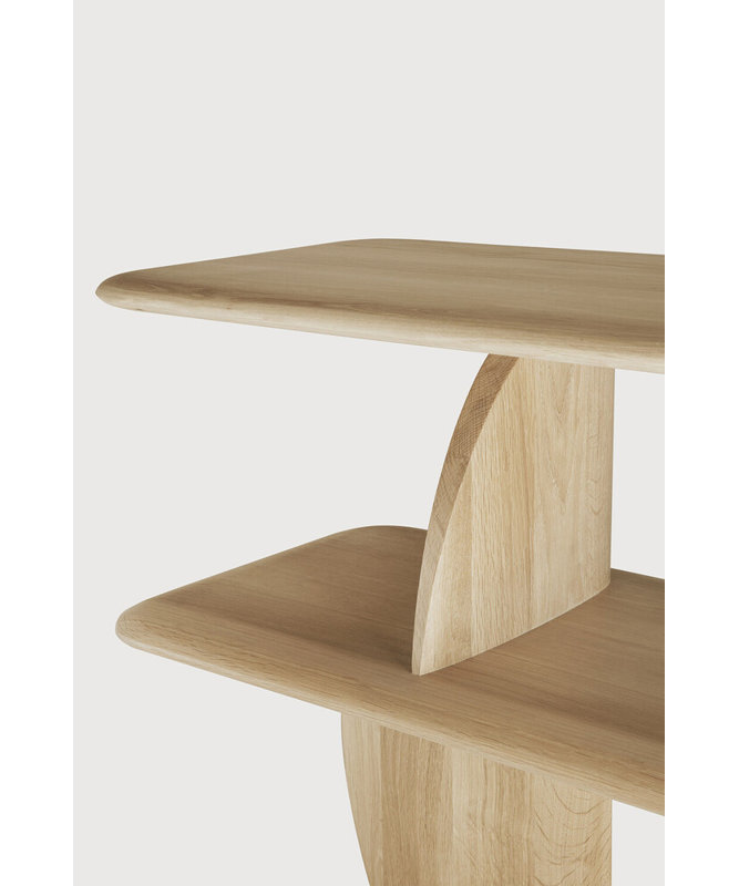 Geometric Solid Wood Geometric Bookcase, Natural