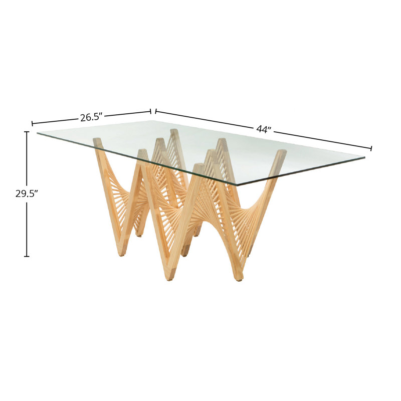 Geo 44" Lauan Wood Dining Base (No Glass)