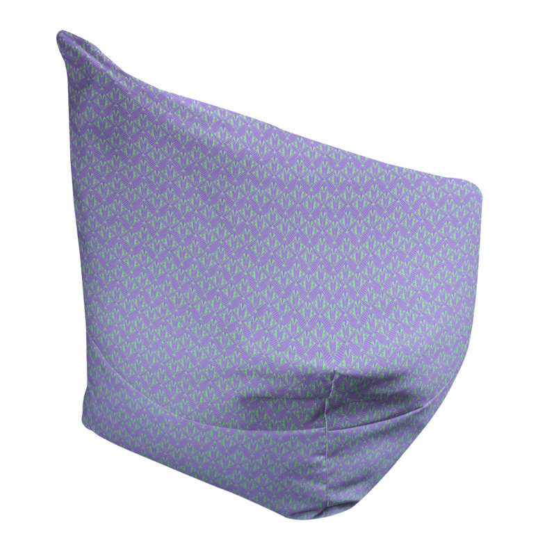 Petite chaise à sacs à billes & Leffel, H 86 po x L 27 po x P 43 po, Mauve / Vert, Rembourrage poly