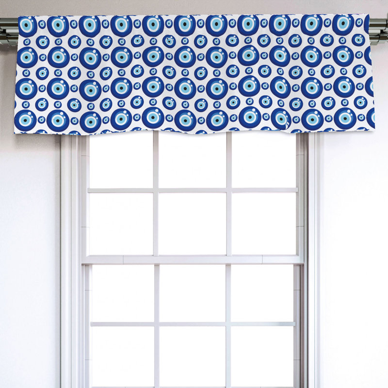 Sateen Geometric Ruffled Window Valance